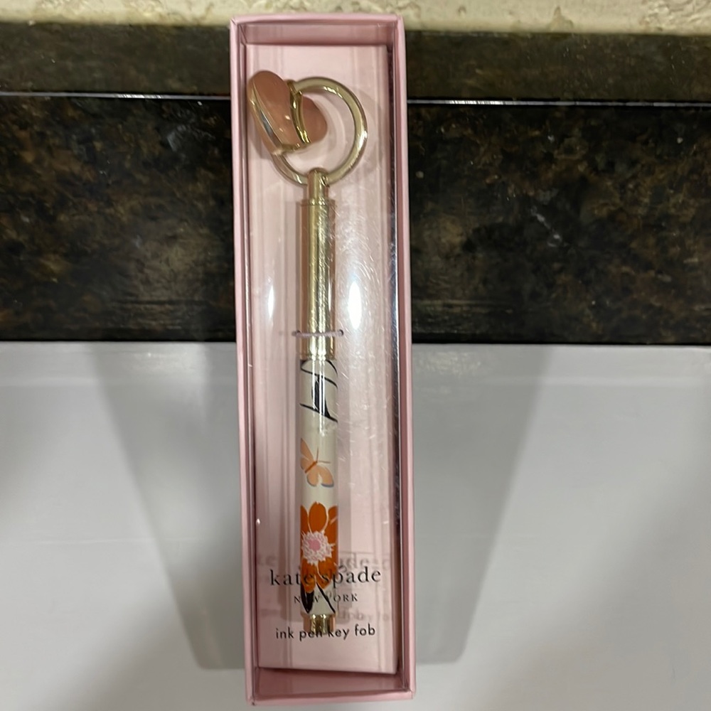 Brand New Kate Spade Ink Pen Key Fab